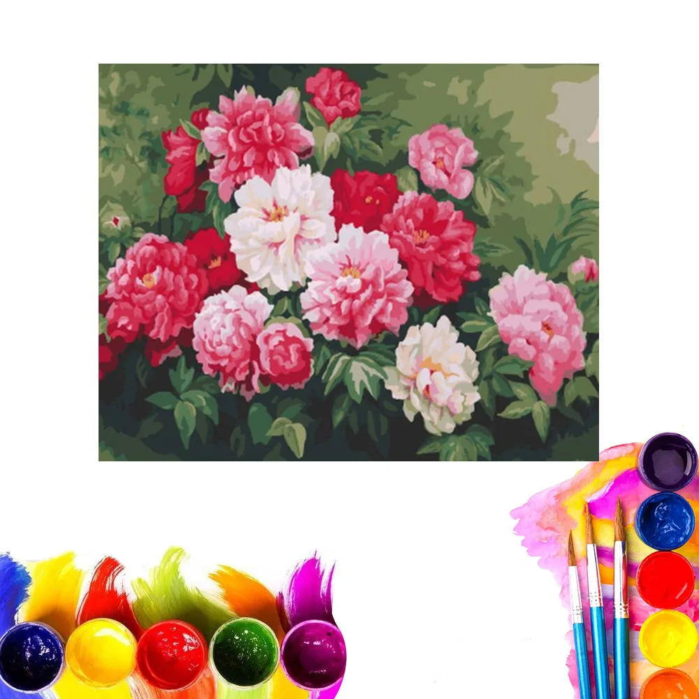 Custom handmade Art Painting Leisure Entertainment Flower Oil Oainting By Number Hor Home Decoration