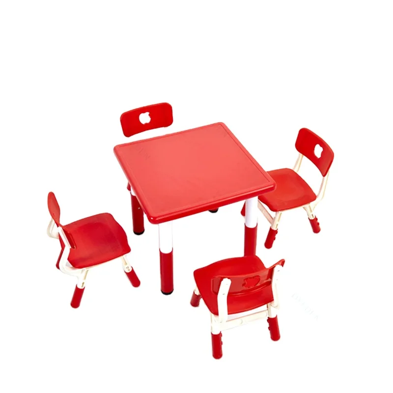 luxury kids furniture adjustable kid study table and 4 chair set school furniture used for children