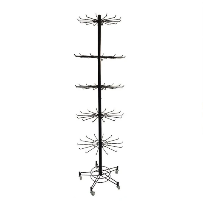 Three- Five-Layer Rotating Floor-Standing Accessory Display Rack Mobile Phone Chain Keychain Toy Sticker Hanger Windmill Rack