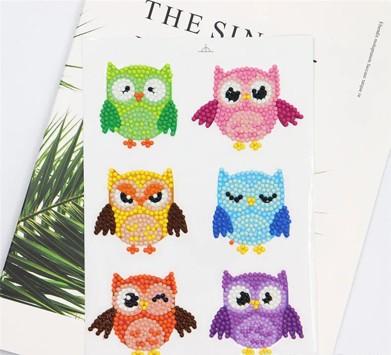 
Paint by numbers 5D diamond painting kits easy for kids arts and crafts owl making sticker 