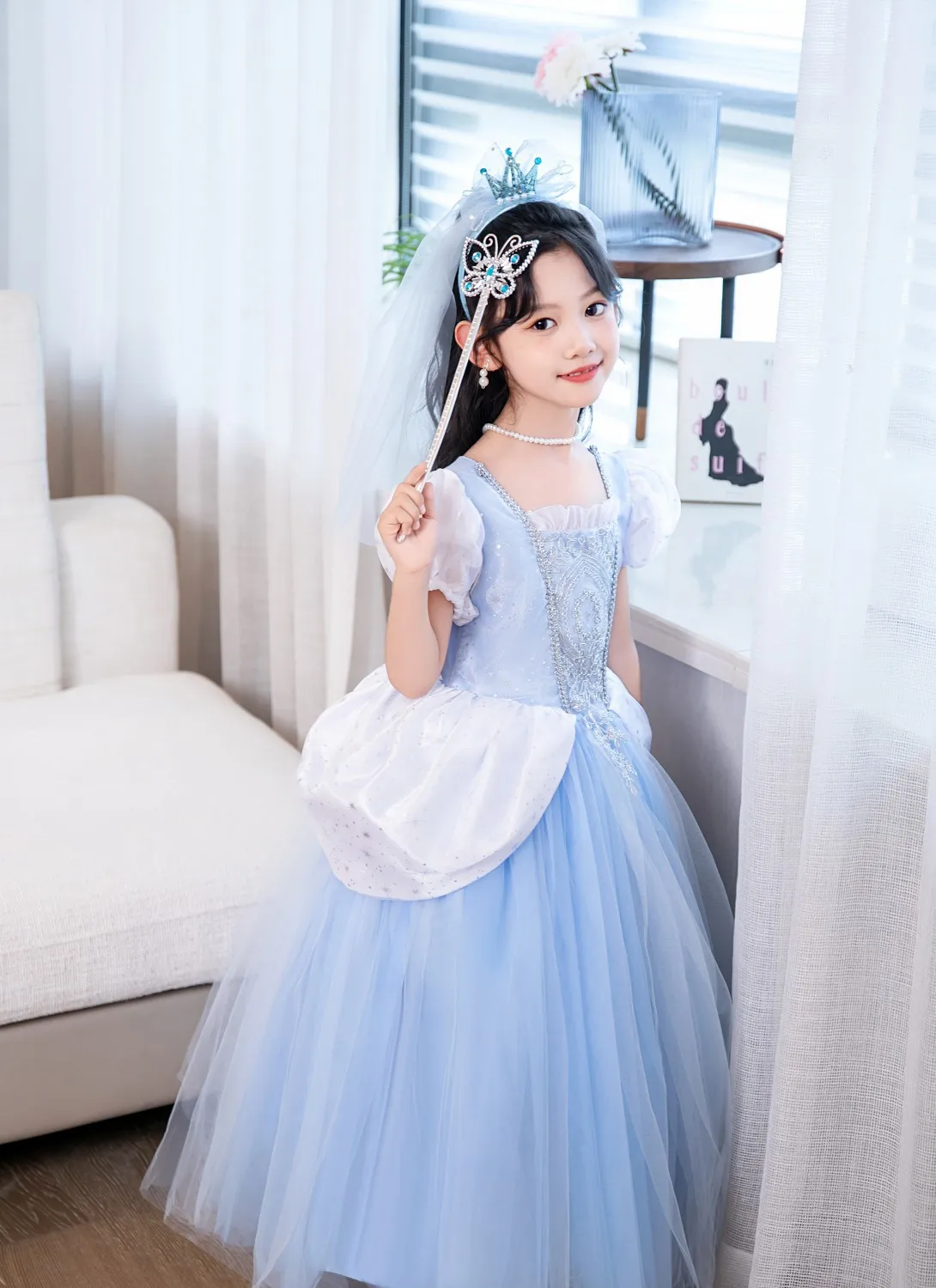Cartoon Snow Character Princess Cosplay deluxe Dress Costume Halloween Girl Carnival Party