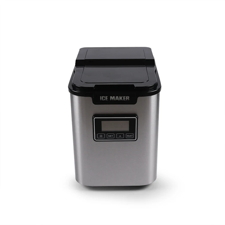 Nugget Countertop Compact Self-Cleaning Home Kitchen Office Bar Chewable Ice Cube Nugget Ice Maker with Side Tank