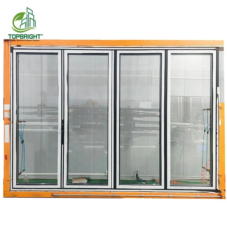 Storefront high quality folding glass wall systems commercial stainless steel accordion exterior bifold doors