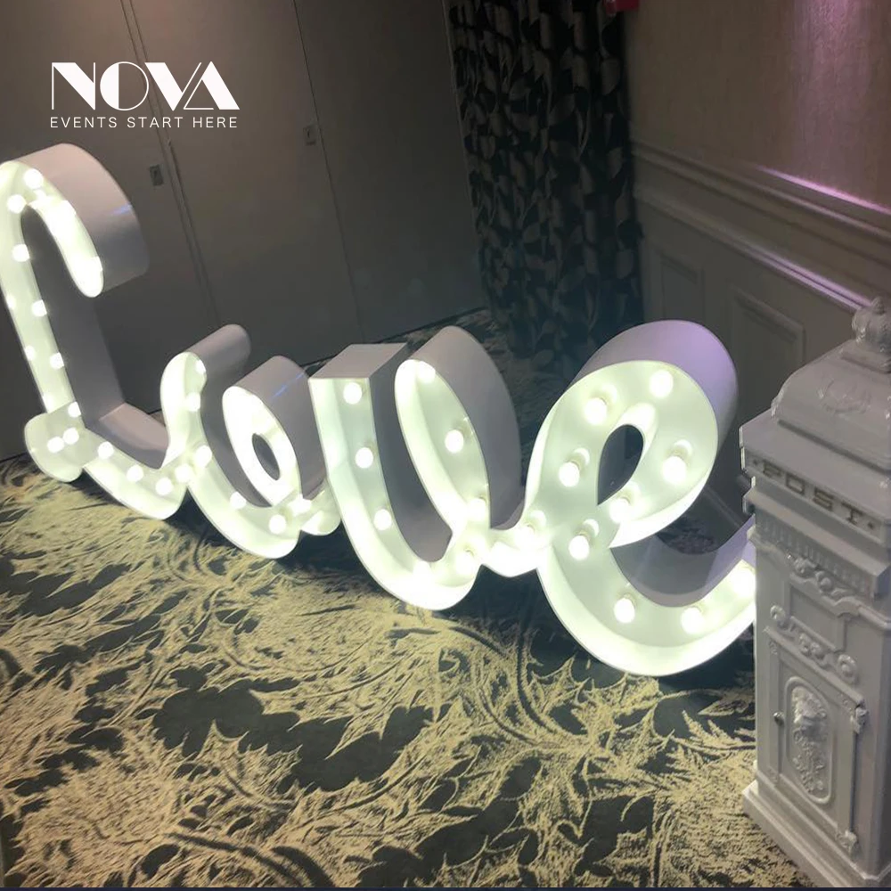 High quality luminous led raised words led letter for wedding