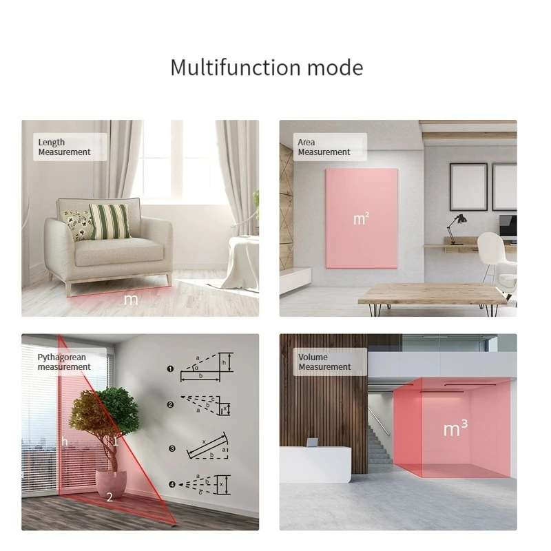 Deli DL331150 rangefinder high-precision handheld electronic ruler measuring room meter distance measurement 50 meters