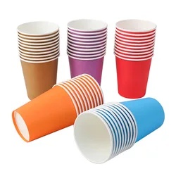 Colorful Diy Paper Cup Disposable Paper Cup 9 Oz 250mm Monochrome Solid Dessert Paper Cup