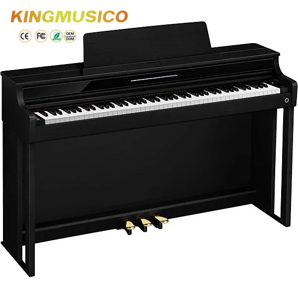 Black Digital Grand Piano Keyboard Electronic Grand Piano 88 Keys Digital Piano with MIDI and USB