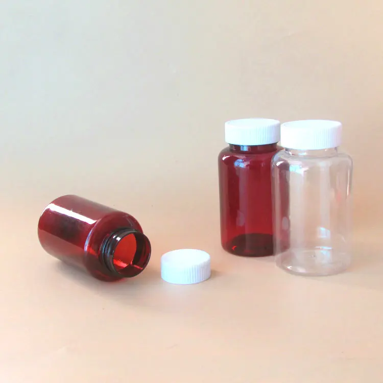 Transparent Large Mouth Plastic Liquid Medicine Bottle Small Empty Capsules Package Bottle