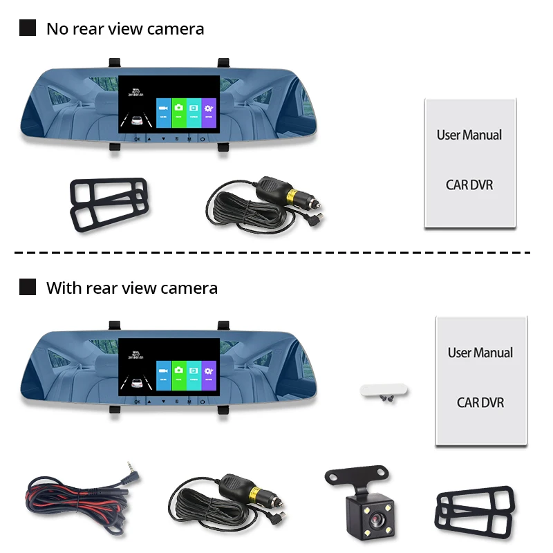 New car DVR full HD 1080P 5 inch touch screen recorder night vision camera double rearview mirror automatic mirror sprint camera