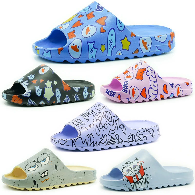 2021 summer Kids beach Yeezy Slides Shoes Men outdoor Slides Sandals indoor non-slip Slipper for children Women Yeezy Slippers