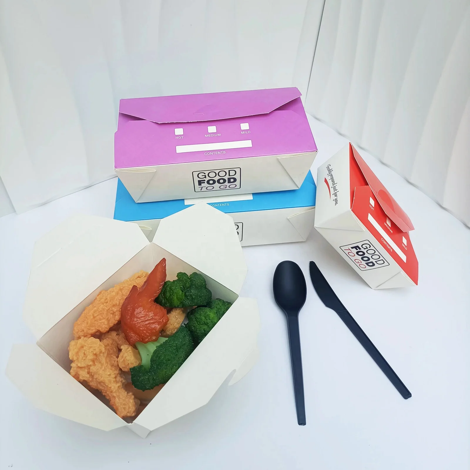 Одноразовая коричневая бумажная коробка для еды устойчивая к утечкам смазки крафт-ланч-боксы ресторана