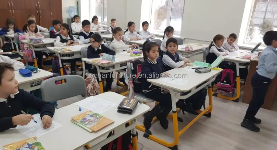 Cheap and high-quality double seat primary and secondary school furniture, supplier of school desks and chairs