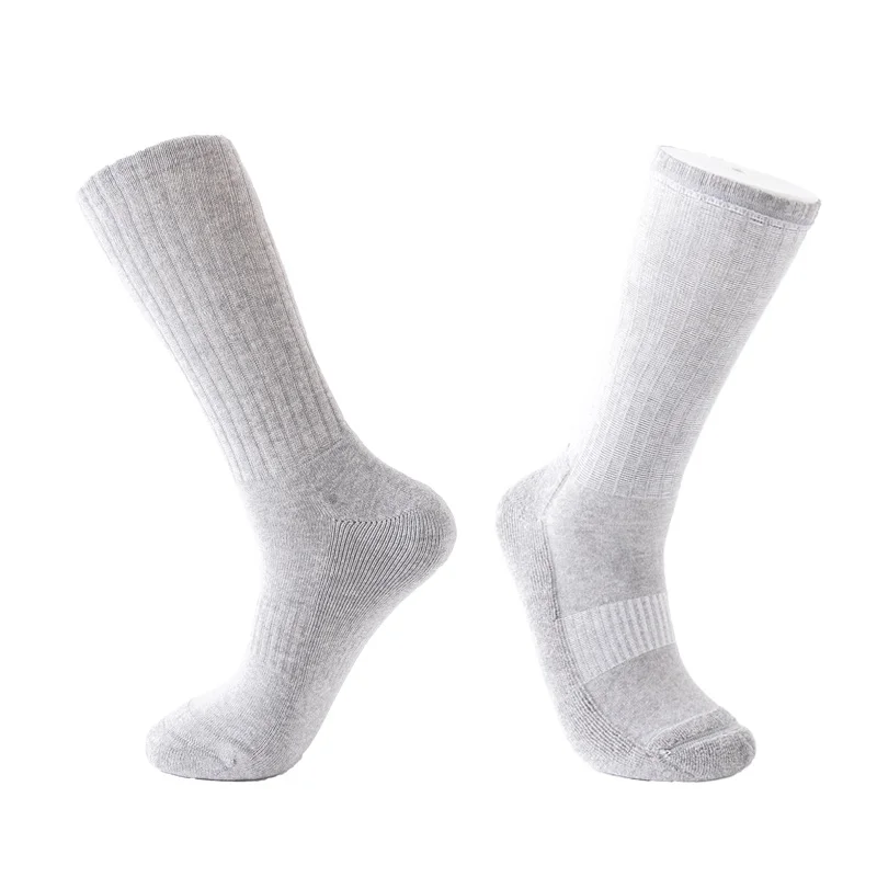 Wholesale breathable organic bamboo cotton socks manufacturers compression sports terry socks  solid pure black seamless socks