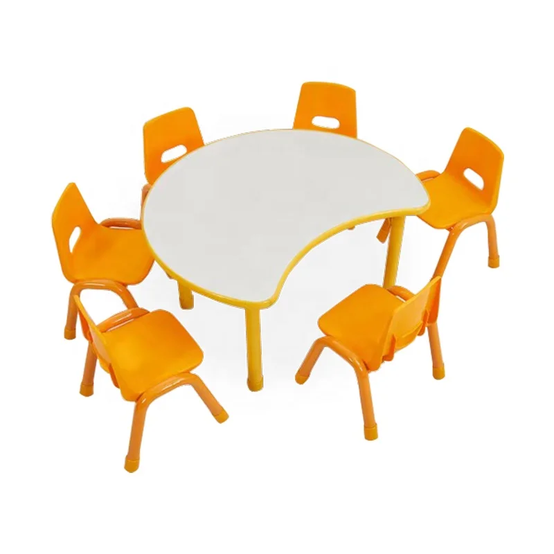 Factory Price Kindergarten Furniture Sets Children Study Table And Chair Composable Tables Preschool Kids Plastic Desk Chair