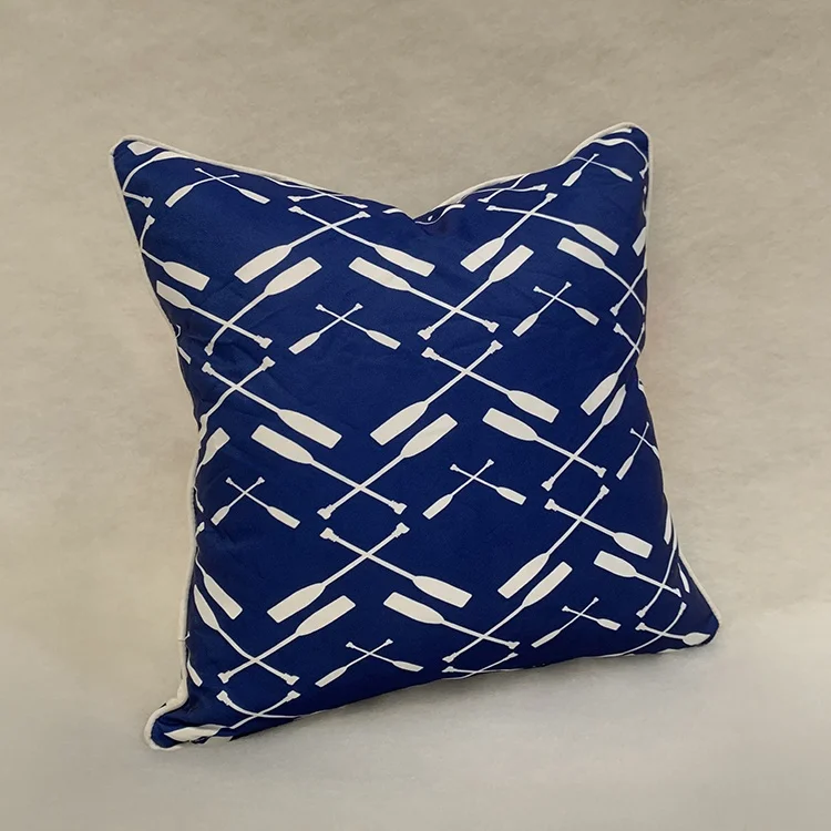 Modern outdoor patio designer navy and white caoastal naugutical cushion pillow covers online