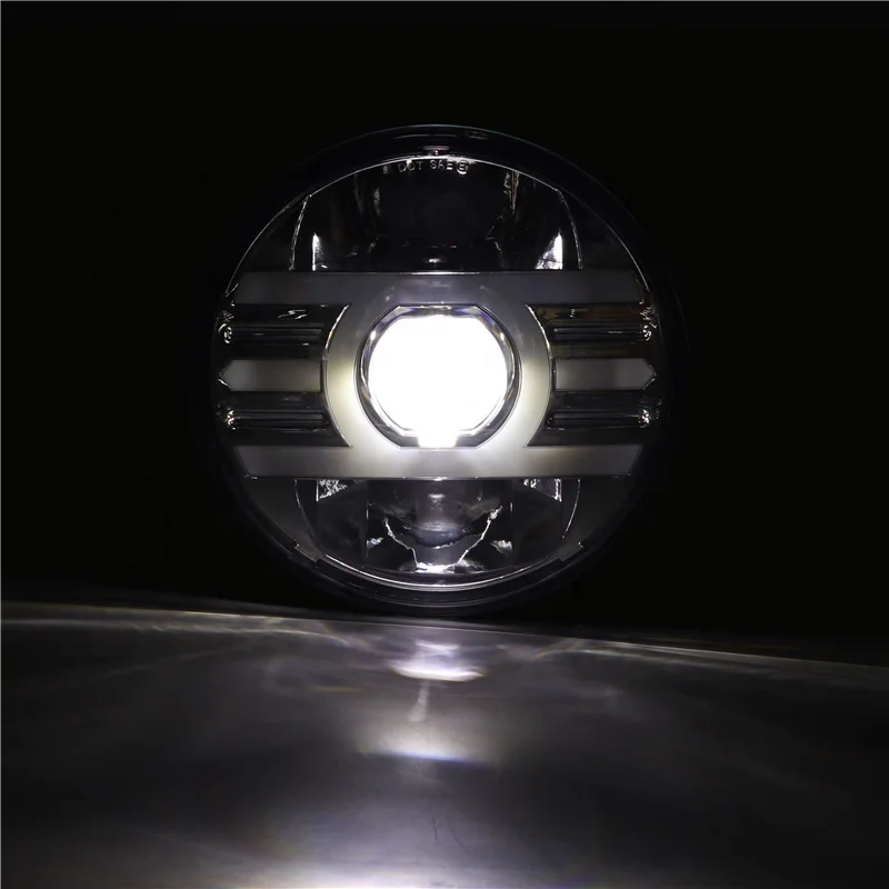 Running Lights Car Led 7inch Car Accessories Angel Eyes H4 Led Headlight For Lada Niva 4X4 Uaz Hunter Hummer