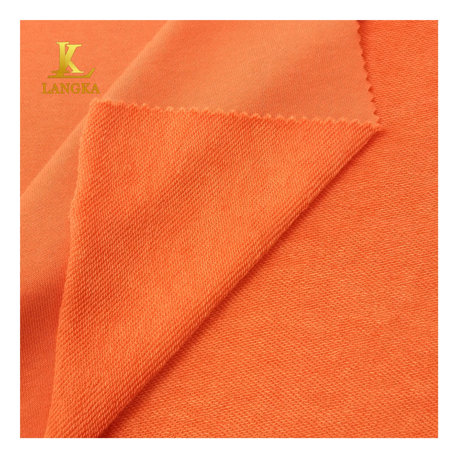 Langka flexible custom 280gsm 60 cotton 40 polyester cvc fleece fabric for sweatshirt