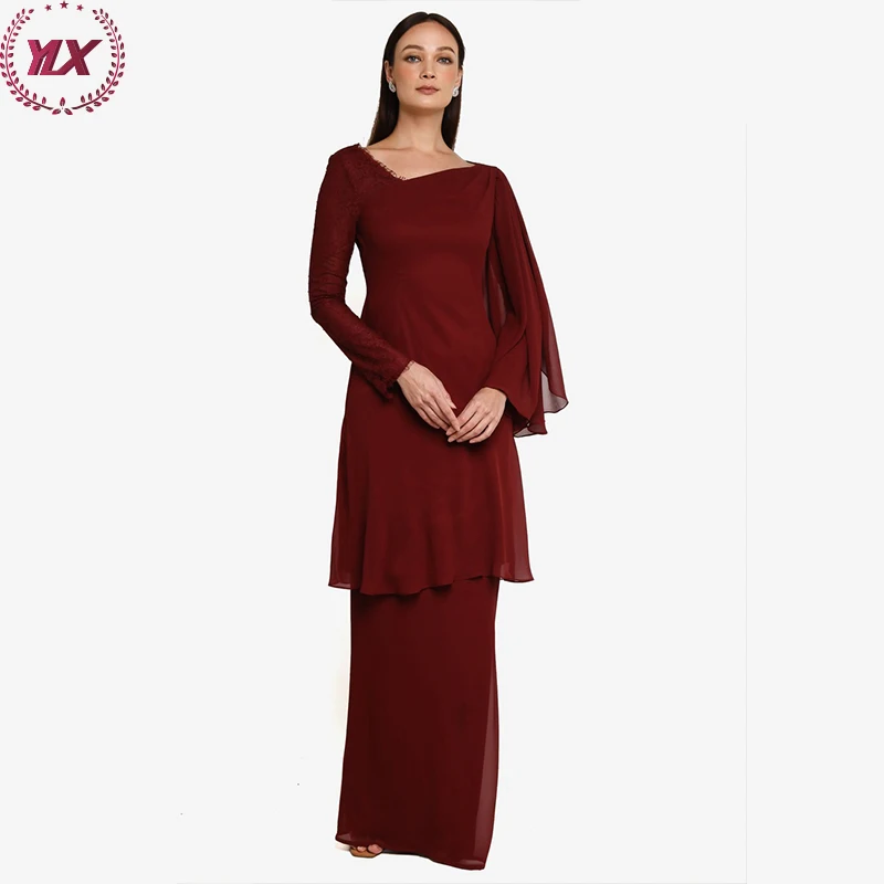 2022 Malaysia Indonesian Clothing For Women Kebaya Malaysian Moden Plain Casual Linen Baju Kurung