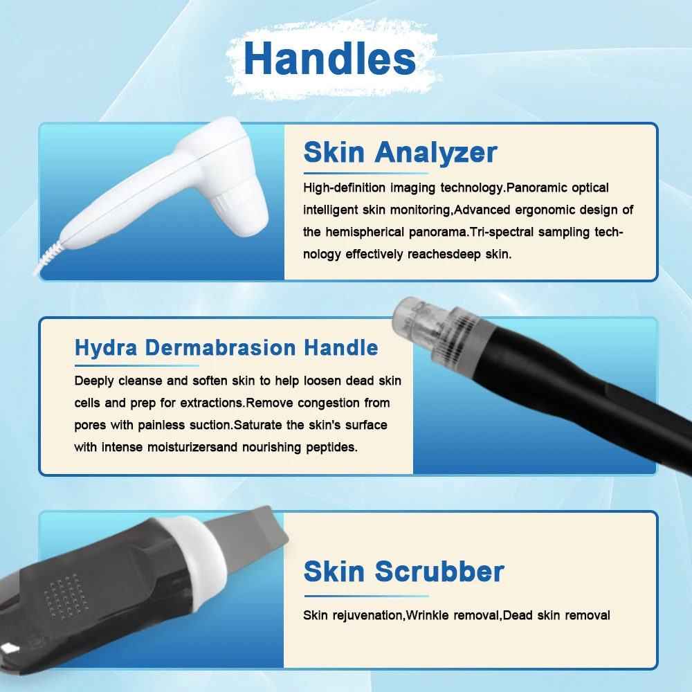 11 in 1 hydro dermabrasion vacuum suction blackhead shovel removal beauty hydra rf aqua peel skin scrubber facial machine