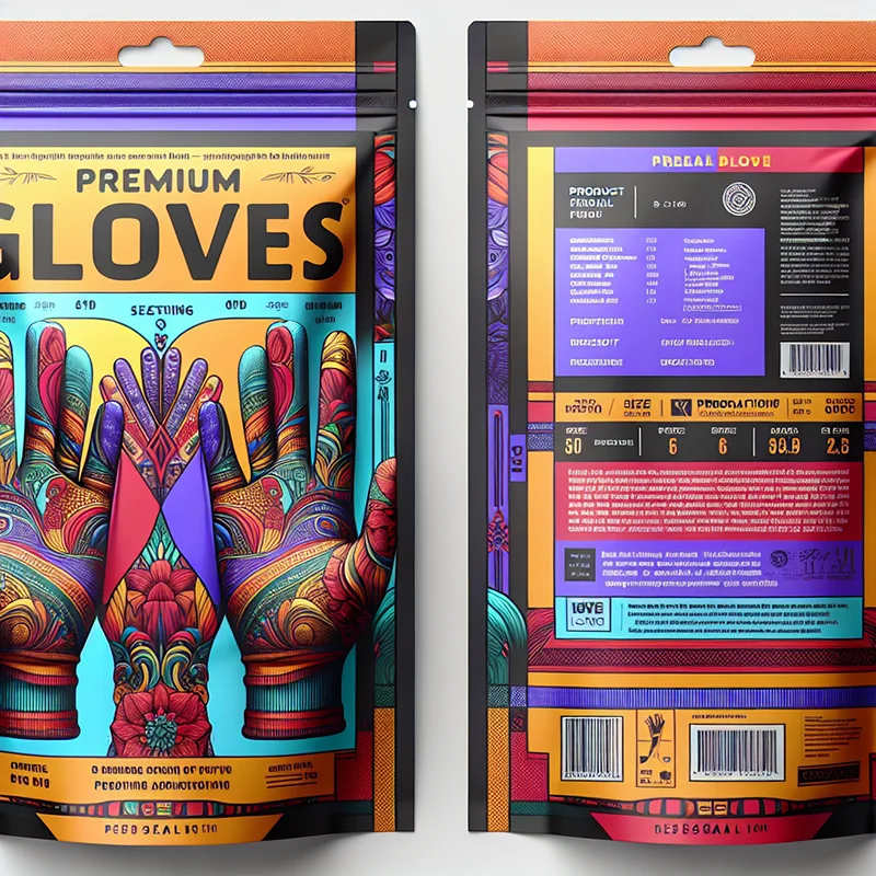 Recyclable Matte Black Flexible Daily Life Packaging Pouch Laminated Plastic Customized Stand Up Zipper Gloves Packaging Bags