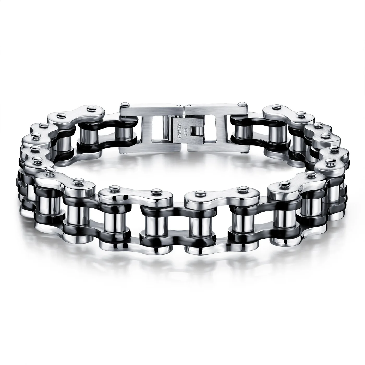 Hot Selling Fashion Hip Hop Bracelet Bicycle Motorcycle Chain Charm Stainless Steel Bracelet For Men