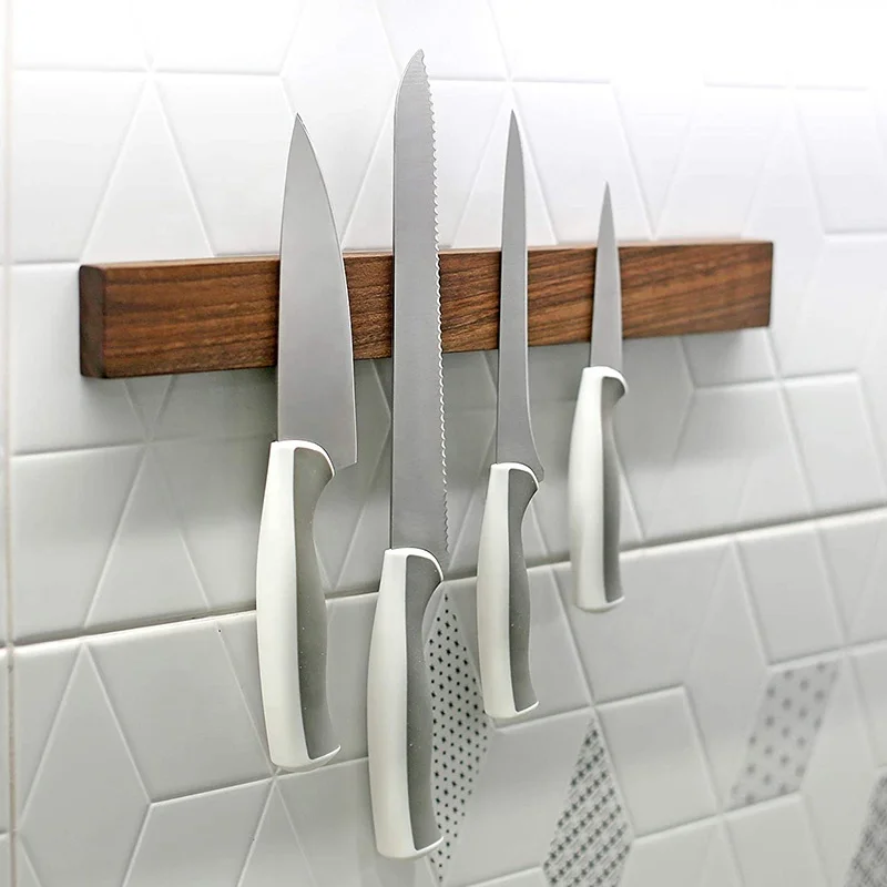 Magnetic Knife Holder for Wall Bar Powerful Wooden Magnetic Knife Rack Magnetic Knife Strips