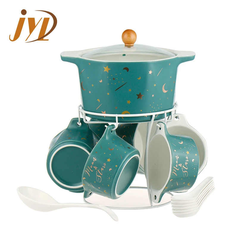 JINYUANLI hot sale cookware soup cooking pot casserole home kitchenware bowl and pot ceramic cooking pots