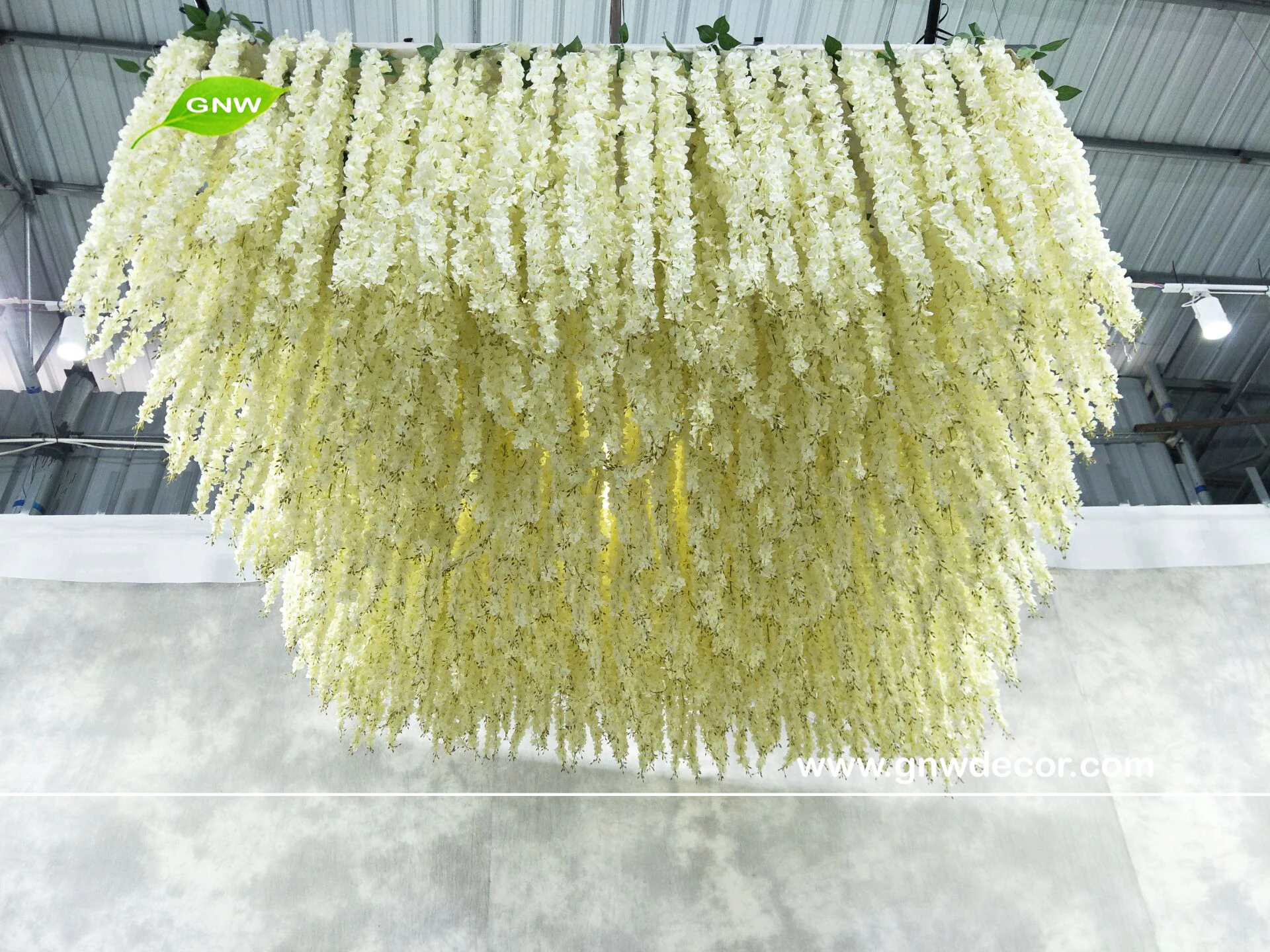 GNW High quality artificial flowers hanging ceiling  decoration Silk Plant Decorative Flower ceiling for event decor