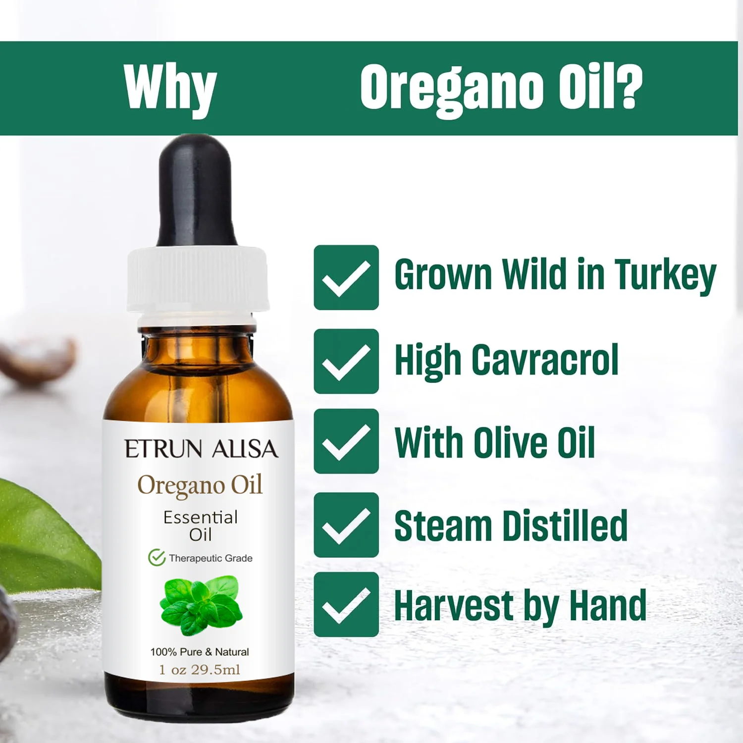 ETRUN ALISA 90% Carvacrol Wild Oregano Oil Daily supplement Pure Essential oil Food Grade