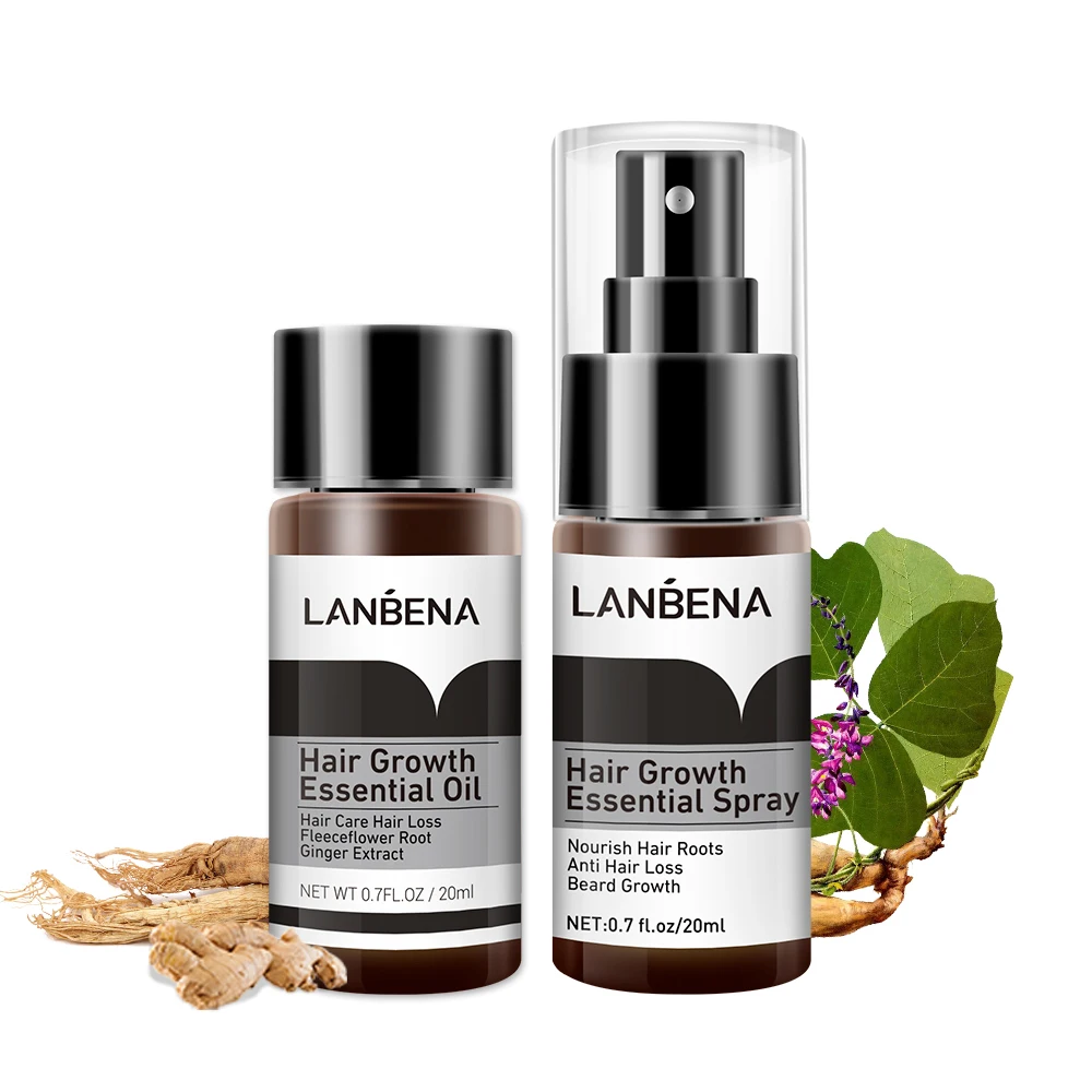 LANBENA ginger organic hair growth essential oil hair loss treatment serum spray