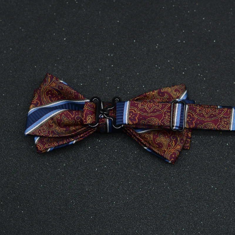 Wholesale Fashion Mens Bow Tie Classics Adjustable Bow Ties For Man High Quality Polyester Tie with Embroidered Pattern