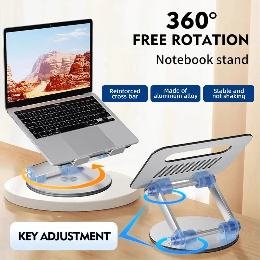 Новая регулируемая алюминиевая Поворотная подставка для ноутбука Macbook Air Xiaomi Dell HP Lenovo PC Tablet с поворотом на