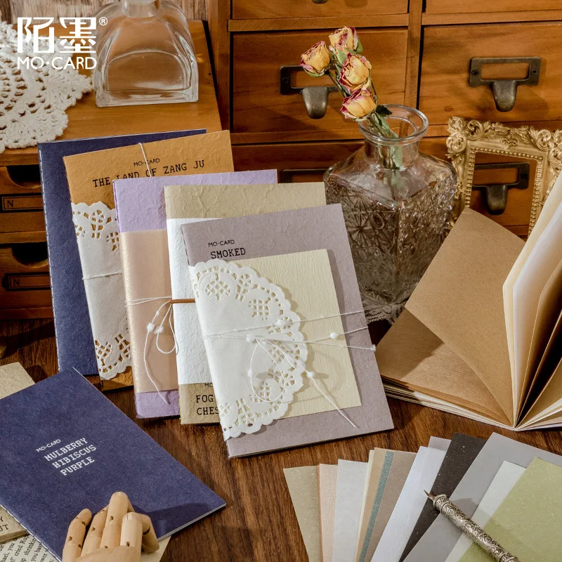 40 Pcs Special Paper A6 Memo Pads Solid Color Ins Wind Collage Decorative Material Paper Kawaii Journal Scrapbooking Stationery