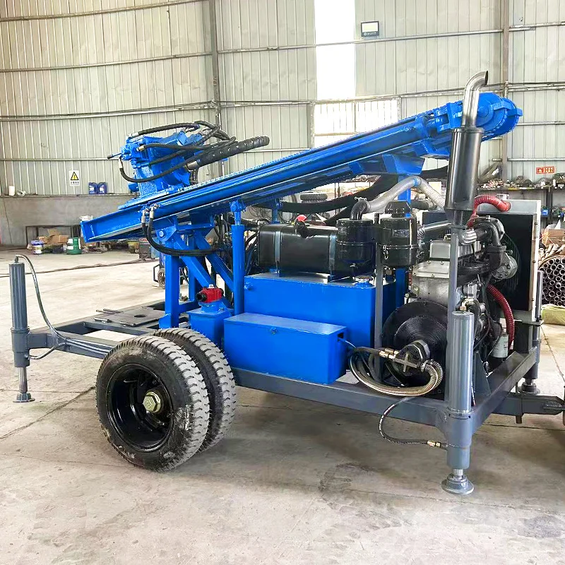 Factory Direct Sale Wheeled 300M Hydraulic Powerful Dual-Purpose Water and Gas Drilling Rig
