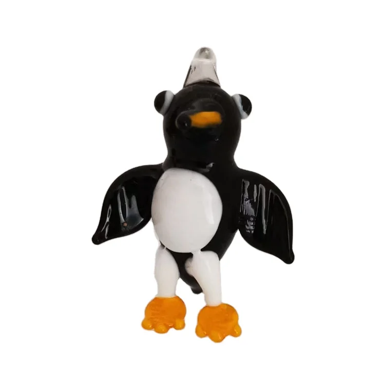 Custom Gentoo penguin Handmade ADELIE Penguin Lampworking Spheniscidae glass bird animal figurines Charm Necklace Ring Pendant
