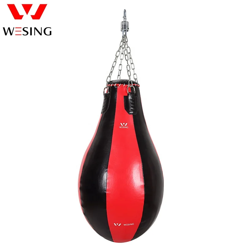 Wesing Customization High Quality Teardrop Punching Bags Heavy Leather Boxing Punching Bag For Adults
