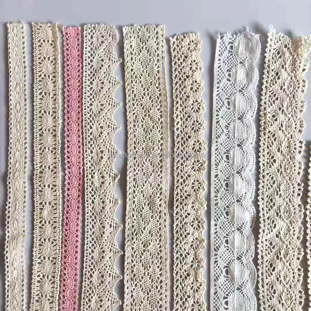 Натуральное белое вязаное крючком хлопчатобумажное кружево отделка из натурального хлопка