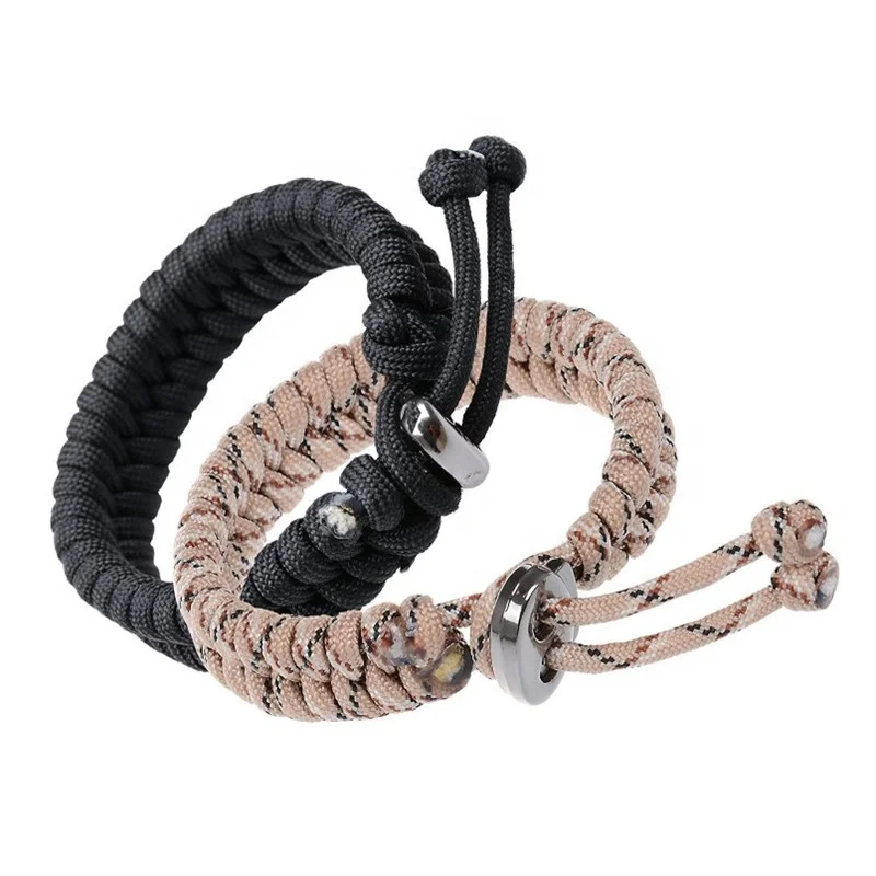Wholesale fish tail 550 paracord survival bracelets with metal clasp adjustable size outdoors