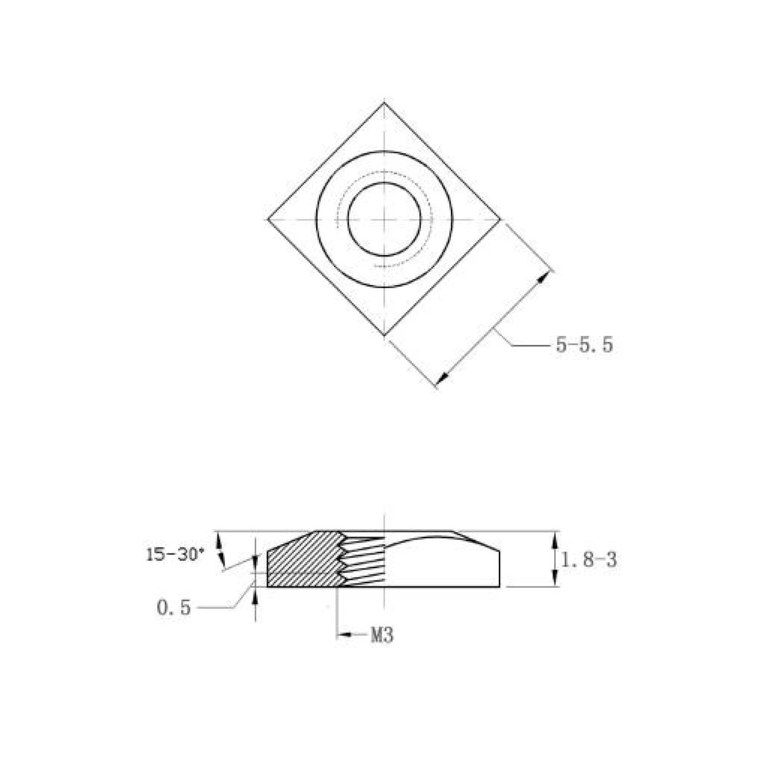 Factory Stock M8 DIN 557 DIN562 Custom Stainless Steel Square Thin Nut
