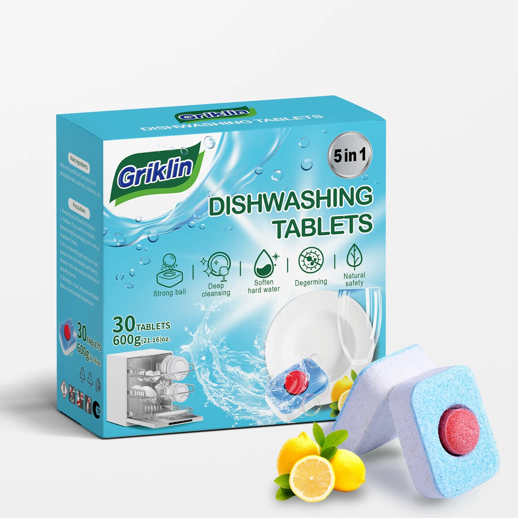 2024 Hot Sale Portable Kitchen Effervescent Formula Deep Cleaning Descaling Dishwashing Machines Dishwasher Cleaner Tablet