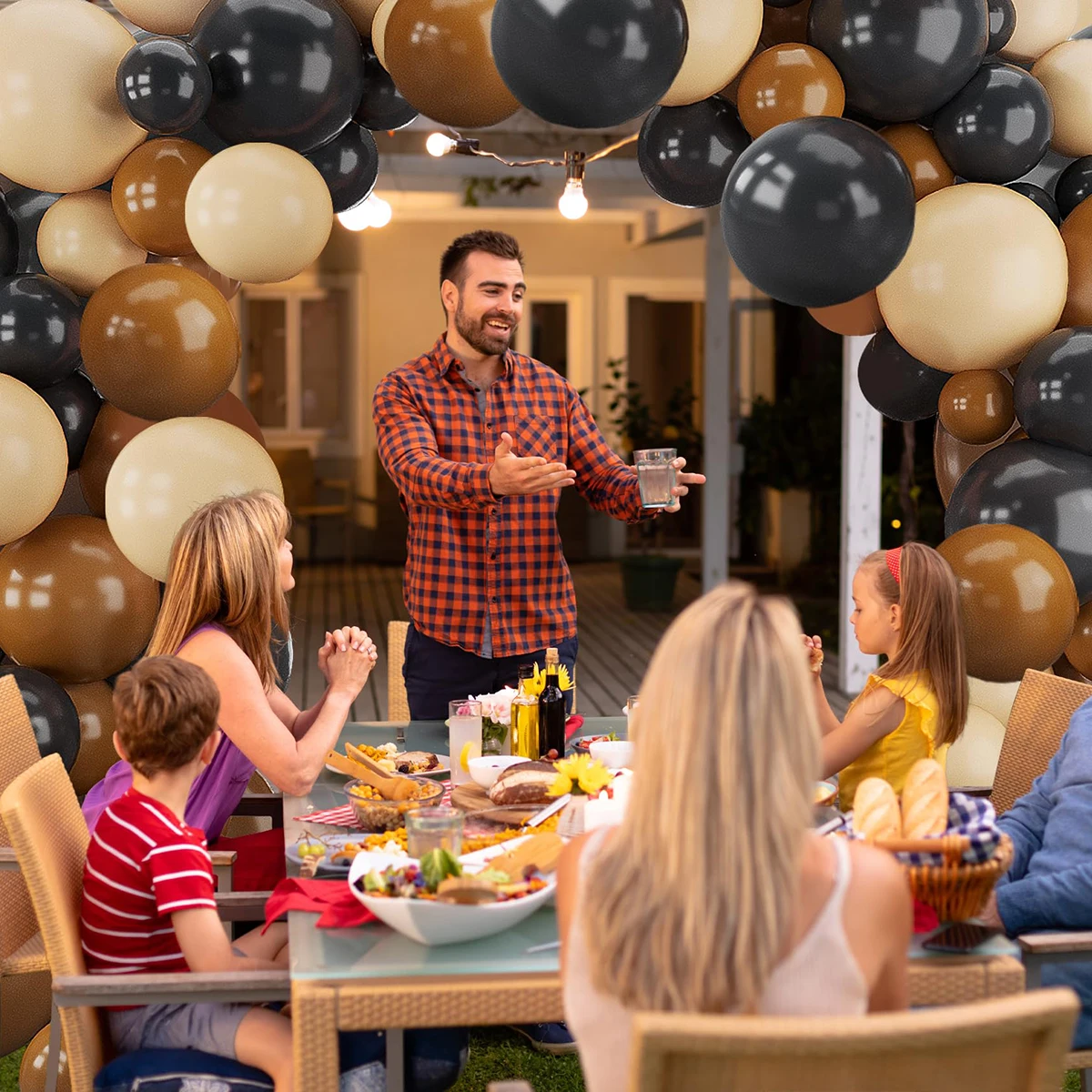 Ready in stock 145pcs Black Brown Nude Balloon Garland Arch Kit  for Graduation Birthday wedding decoration balloons