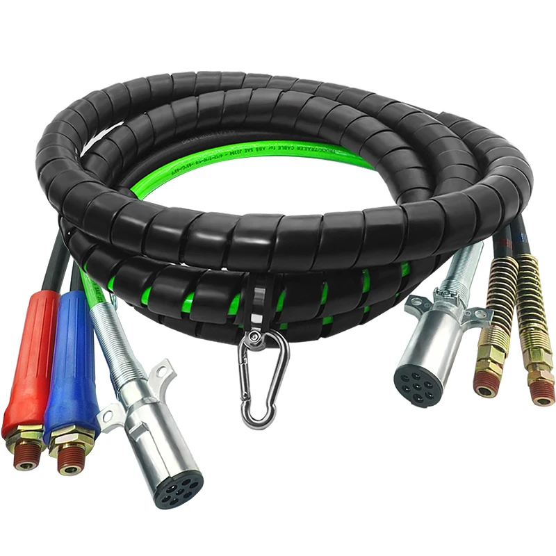 Abs Air Power Line Cables 12ft 15ft 3 In 1 Semi Truck Air Lines Kit