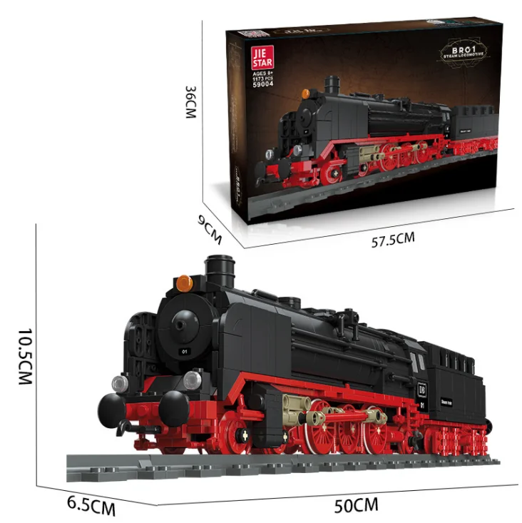 JIESTAR 59004 BR01steam Train Building Brick Toy Children Diy Educational Bricks Toys Model Block Sets