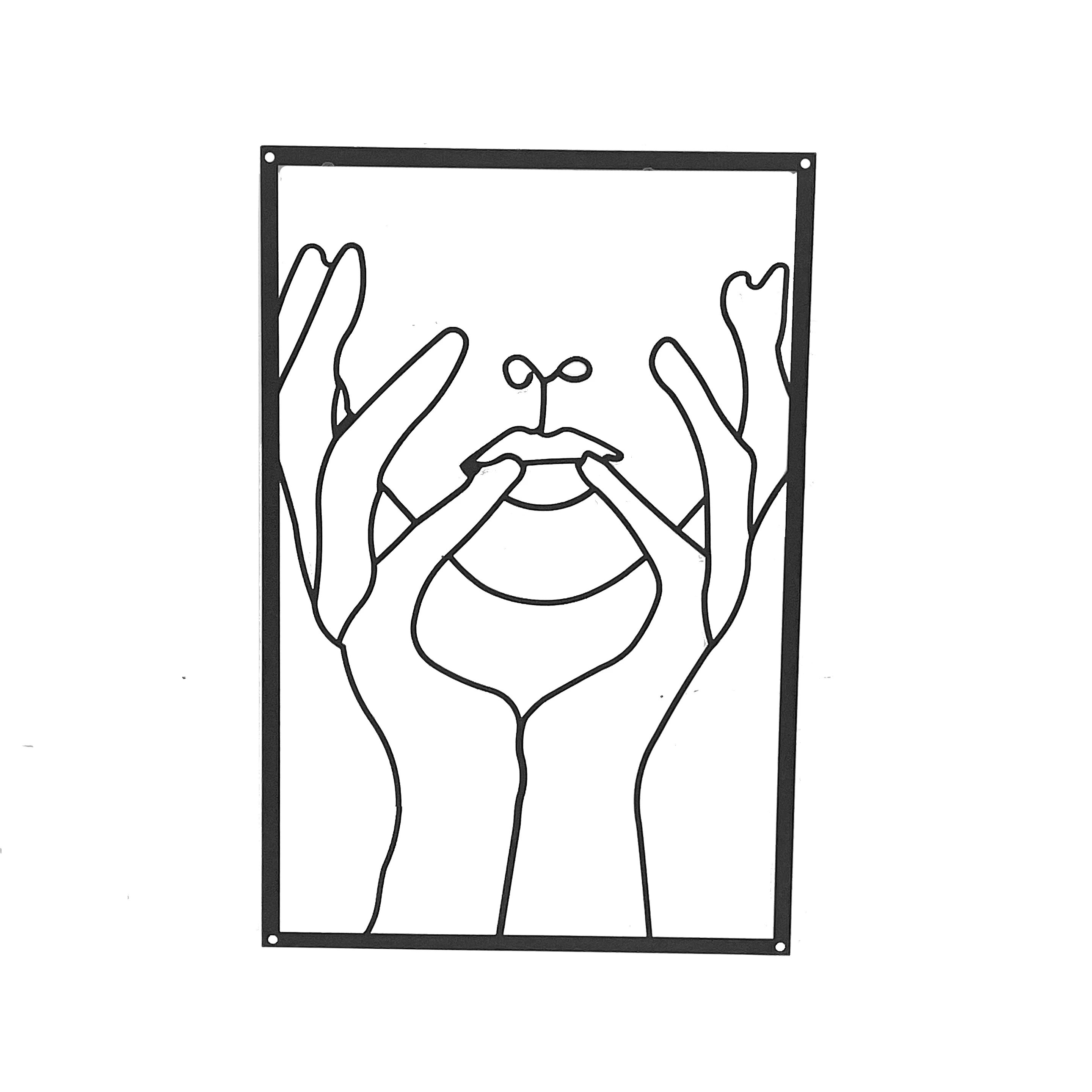 Female Line Silhouette  Back or Gold Wall Art Line Drawing Decoration