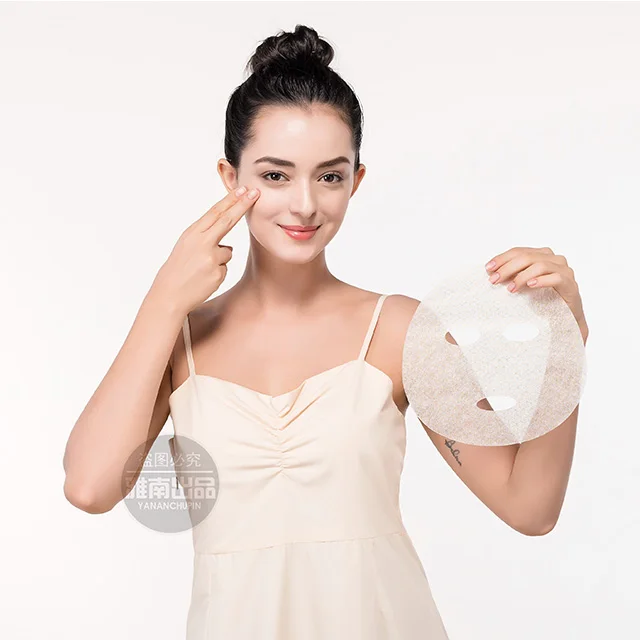 ODM OEM Custom Service Freeze-dried Mask Creative Design Mask Cloth Cotton Facial Moisturizer Gold Female Customizable Spunlace