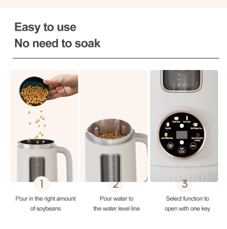 New Design 1300ml Electric Soup Blender Food Maker Heating Blender Nut Milk Soymilk Maker