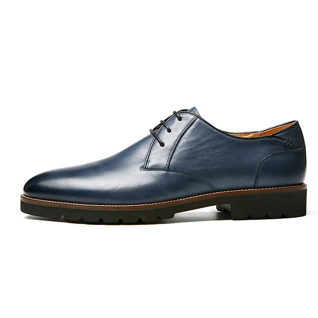 Guangzhou factory men casual leather shoes cowboy blue office formal party shoes men