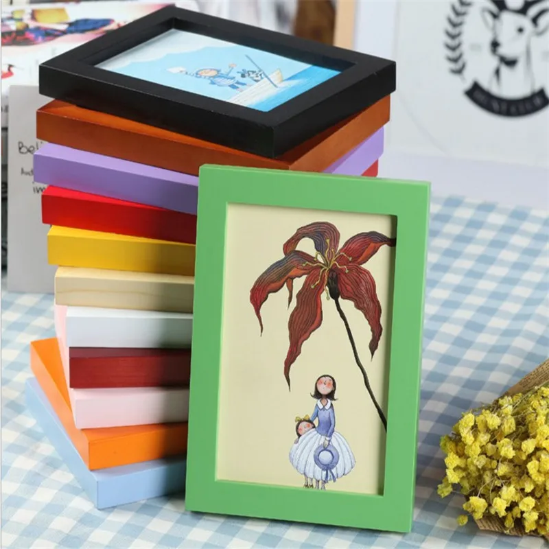 2019 amazon hot sale quality wooden frame custom antique white wood photo frame