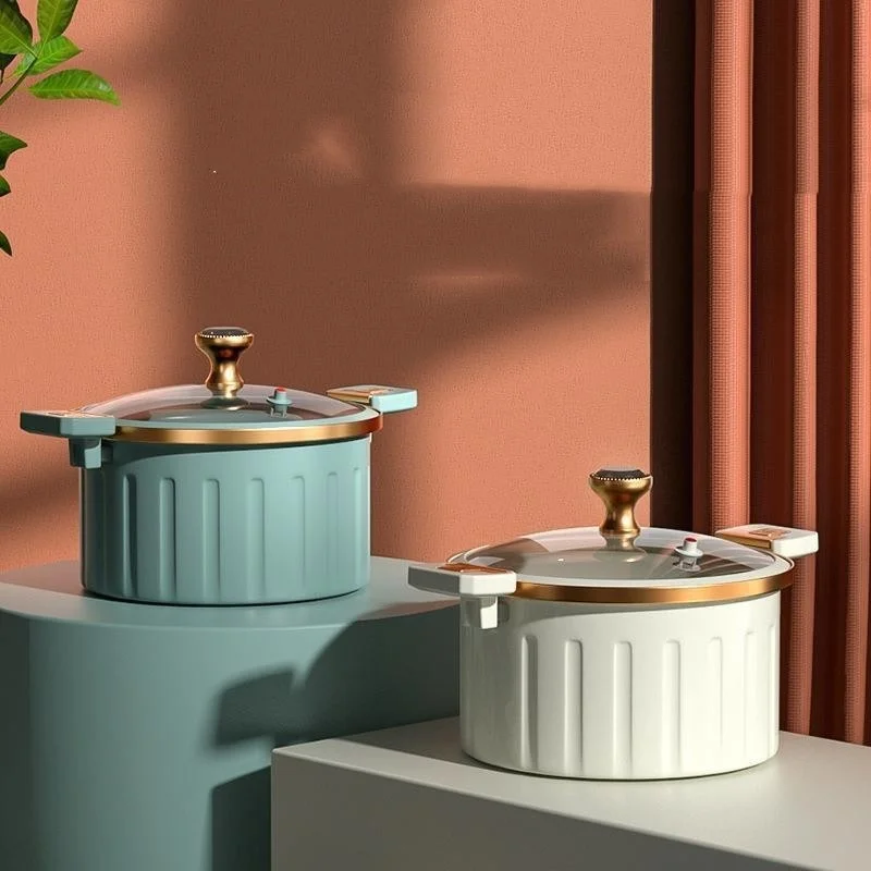 Best-Selling Cast Iron Intelligent Miniature Pressure Cooker Enamel Cookware Set Different Colors Gas Induction Glass 8L