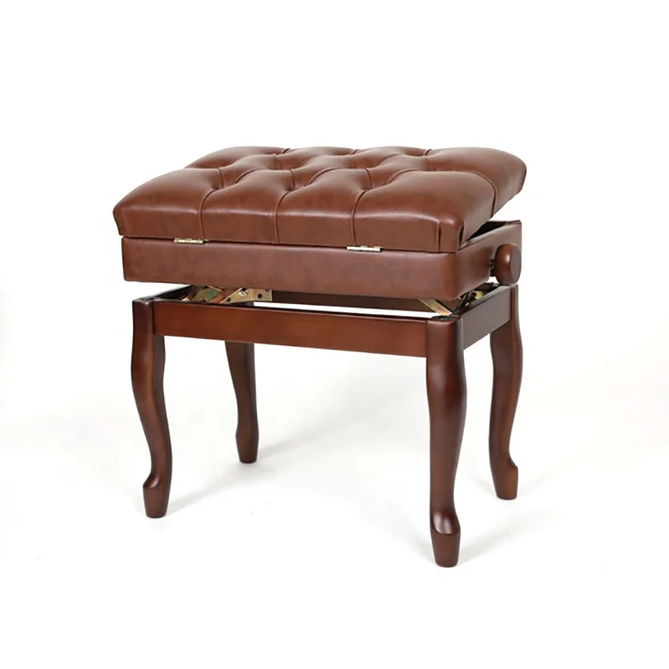 Single Person Raised Lowered Adjustable Solid Wood Frame Vintage Piano Stool Chair (1600221141560)